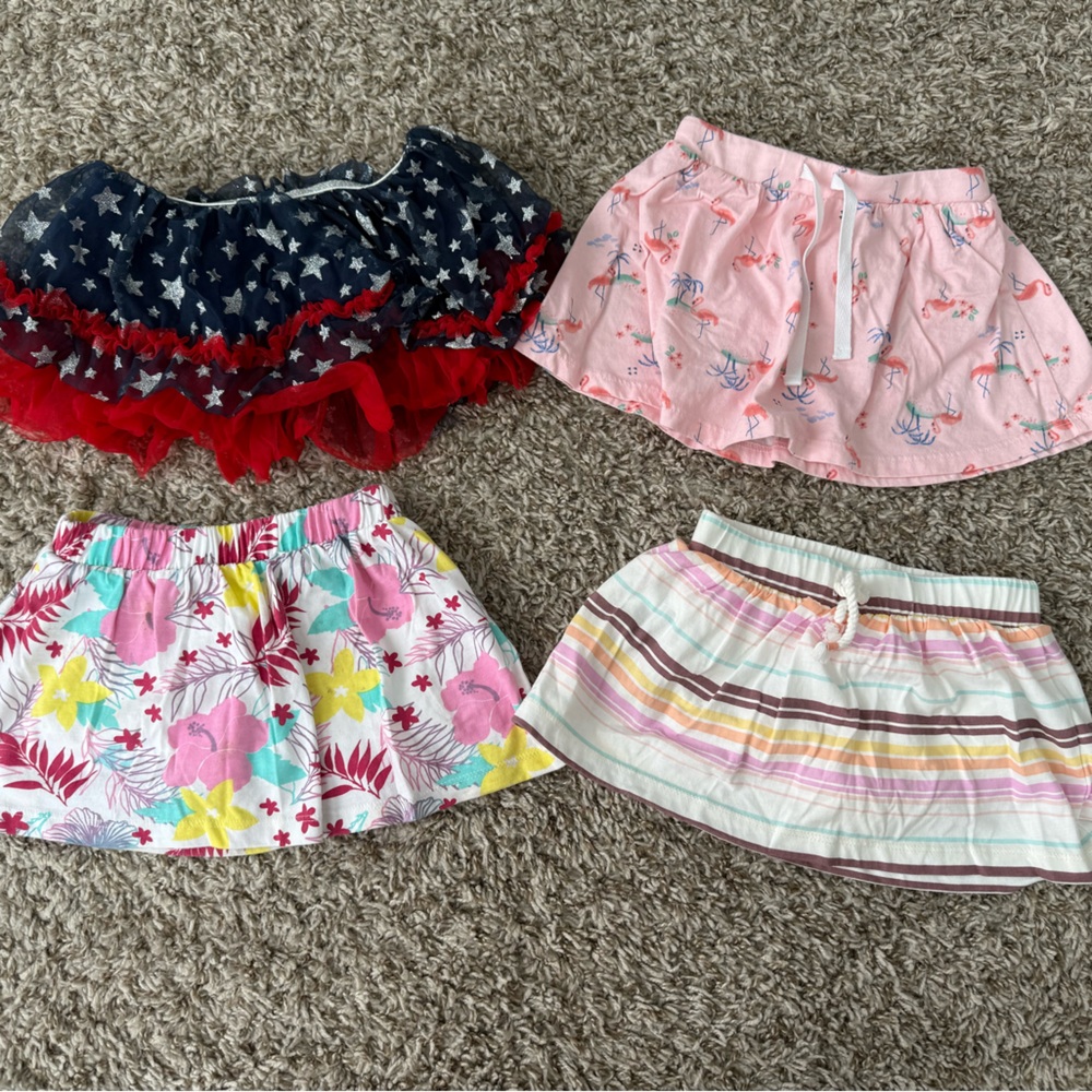 Kids Skorts Set - Red, Pink, Multicolor
